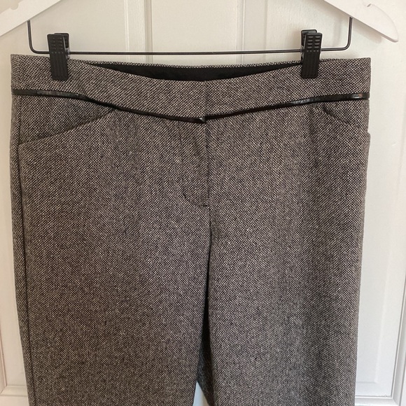 Express size 4 lined Editor pant. Leopard print lined, faux leather trim detail. - Picture 7 of 7